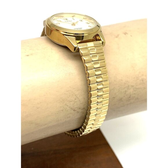 Timex Women's Watch T2M827 Gold Tone Stainless Steel Expansion Band Indiglo 25mm - Picture 12 of 14